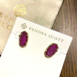 Ellie Kendra Scott earrings in amethyst drusy NWT